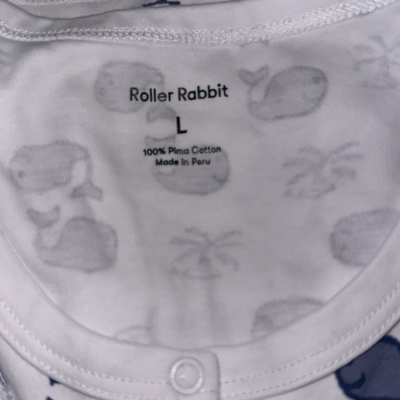 🩵 Roller Rabbit🩵 NWOT Moby Whale 2-Piece Long Pajama Set. Large. Never worn! - Picture 7 of 7
